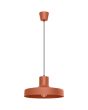 Sollux Bilo oker rode metalen hanglamp met een ronde kap van 35 cm en 18 cm hoogte