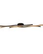 Searchlight Bloom 32103-1BK brandende plafondlamp met drie golvende LED balken in zwart en houtkleur