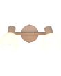 Brandende Reality Boba warm beige plafondspot van 25 cm lang met twee spotjes met rond wit glazen kapje