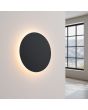 brandende zwarte ronde wandlamp Borgen van 30 cm in diameter voor indirect licht langs de muur