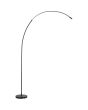 zwarte booglamp van 179 cm hoog met LED strip in de boog