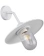 Trio Brenta witte wandlamp voor buiten van 32cm hoog met een transparant glas over de lichtbron