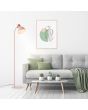 Brilliant Erena 94556/04 sfeerfoto van roze vloerlamp van metaal met hout aan de achterzijde van het kapje in woonkamer met licht interieur