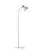 Brilliant Erena 94556/20 taupe kleurige vloerlamp van metaal met hout aan de achterzijde van het kapje, brandend