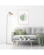 Brilliant Erena 94556/20 sfeerfoto van taupe kleurige vloerlamp van metaal met hout aan de achterzijde van het kapje in woonkamer met licht interieur