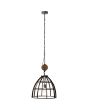 Brilliant Matrix 93411/76 industriele hanglamp aan een ketting met katrol en antiek stalen roostervormige kap, brandend