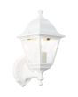 Brilliant Nissie 90991A05 klassieke mat witte staande wandlamp voor buiten met vier transparante ruitjes, brandend