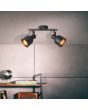 Brilliant Rolet 49613/76 sfeerfoto van industriele zwarte spot met twee metalen kappen en zware stelschroeven