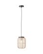 Brilliant Tanah 99602/76 brandende hanglamp met zwarte pendel en cilindervormige kap van jute