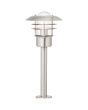 Brilliant Terrence 45784/82 RVS sokkellamp met glazen bol en lamellen ervoor, brandend