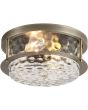 brandende bronzen plafondlamp voor de badkamer met een diameter van 35cm en bobbelglas