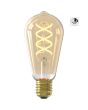 1001003800 8712879163381 Calex Day and Night Sensor Rustiek ST64 Goud Flex filament E27 3.5W 230LM 2200K 220-240V brandend