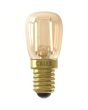 1101010500 8712879153831 Calex Buis T26x58 Goud Straight filament 220-240V 2.7W 250lm 2100K E14 Dimbaar met LED dimmer brandend
