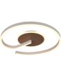 Brandende Reality Calle koffiebruin met warm grijze cirkelvormige plafonnière met een diameter van 50 cm en LED rond de plafondplaat en in de ring