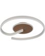 Reality Calle koffiebruin met warm grijze cirkelvormige plafonnière met een diameter van 50 cm en LED rond de plafondplaat en in de ring