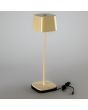 Konstsmide Capri glanzend gebroken witte tafellamp met dockingstation op batterijen van 37 cm hoog en touch dimmer op de kop