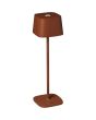Konstsmide Capri terracotta kleurige tafellamp op batterijen van 37 cm hoog en touch dimmer op de kop