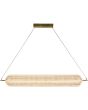 Searchlight Capsule 28800SB hanglamp met messing plafondplaat en cilindervormige hanglamp van acryl met brandende LED buis erin