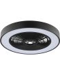 Brilliant Catania zwarte plafondventilator van 48,6 cm in diameter met LED rand rond de ventilator voor RGB licht of CCT wit licht
