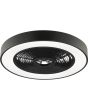 Warm wit brandende Brilliant Catania zwarte plafondventilator van 48,6 cm in diameter met LED rand rond de ventilator voor RGB licht of CCT wit licht
