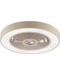 Brilliant Catania beige plafondventilator van 48,6 cm in diameter met LED rand rond de ventilator voor RGB licht of CCT wit licht
