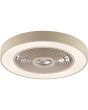 Warm wit brandende Brilliant Catania beige plafondventilator van 48,6 cm in diameter met LED rand rond de ventilator voor RGB licht of CCT wit licht
