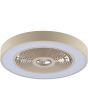 Blauw brandende Brilliant Catania beige plafondventilator van 48,6 cm in diameter met LED rand rond de ventilator voor RGB licht of CCT wit licht
