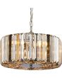 Brandende Searchlight Chapeau hanglamp van 35cm diameter met kap van amber helder en rookglazen staafjes