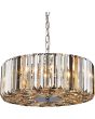 Brandende Searchlight Chapeau hanglamp van 50cm diameter met kap van amber, helder en rookglazen staafjes