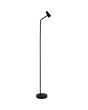 Searchlight EU10450BK brandende zwarte oplaadbare vloerlamp op batterijen met kegelvormige spot en touchdimmer