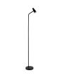 Searchlight EU10450BK zwarte oplaadbare vloerlamp op batterijen met kegelvormige spot en touchdimmer