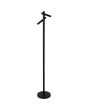 Searchlight EU10460BK zwarte vloerlamp met twee buisvormige spots en touchdimmer op de paal