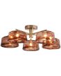 Plafondlamp Charlie 5-licht bruin 55cm