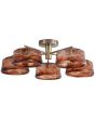 Plafondlamp Charlie 5-licht bruin 55cm