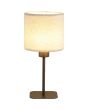 Searchlight Chelsea EU50501LT brandende 35cm hoge tafellamp met koffiebruine lampvoet en ronde witte kap van pluche