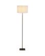 Searchlight Chelsea EU50502LT brandende 150cm hoge vloerlamp met koffiebruine lampvoet en ronde witte kap van pluche