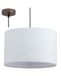 Searchlight Chelsea 50503LT hanglamp met koffiebruine plafondplaat en fittinghouder en 35cm grote ronde witte kap van pluche