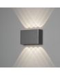 Konstsmide Chieri antraciet grijze wandlamp van 17 cm breed voor buiten met meerdere lichtpunten met een bijzonder lichteffect op de muur