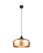 Trio Chiron 310890108 brandende mat messing bolvormige hanglamp met mat zwarte bovenzijde