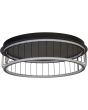 Searchlight Circolo 54216-1BK zwarte plafondlamp met een diameter van 60cm met twee LED ringen boven elkaar en zwarte spijlen ertussen