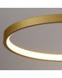 Searchlight Cirque 25772-4GO detailfoto van een ring van de goudkleurige plafondlamp met goudkleurige plafondplaat en vier ringen met LED aan de binnenzijde