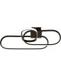 Searchlight Clip 61774BK brandende zwarte plafondlamp van 65cm met drie ovale ringen in elkaar met LED strip aan de buitenzijde aan een rechthoekige plafondplaat