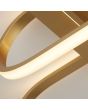 Searchlight Clip 61774GO detailfoto van de LED aan de ring van de goudkleurige plafondlamp van 65cm met drie ovale ringen in elkaar met LED strip aan de buitenzijde aan een rechthoekige plafondplaat