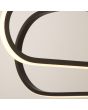 Searchlight Clip 61775BK detailfoto van de ringen van de zwarte hanglamp van 74,5cm met ronde plafondplaat en drie ovale ringen in drie afmetingen die in elkaar kunnen draaien met LED strip aan de buitenzijde