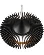 Trio Colino 315900132 bovenaanzicht zwarte hanglamp van zwart houten lamellen