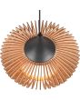 Trio Colino 315900142 bovenaanzicht hanglamp met zwarte pendel en kap van natuurhouten lamellen