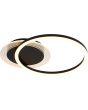 Searchlight Contour 13650BK brandende plafonniere met zwarte plafondplaat met kunststof lichtring en cirkelvormige LED ring daaronder
