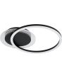Searchlight Contour 13650BK plafonniere met zwarte plafondplaat met kunststof lichtring en cirkelvormige LED ring daaronder