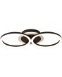 Searchlight Contour 13651BK brandende plafonniere met zwarte plafondplaat met kunststof lichtring en twee cirkelvormige LED ringen daaronder