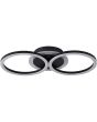 Searchlight Contour 13651BK plafonniere met zwarte plafondplaat met kunststof lichtring en twee cirkelvormige LED ringen daaronder